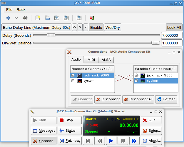 Using jack to delay audio